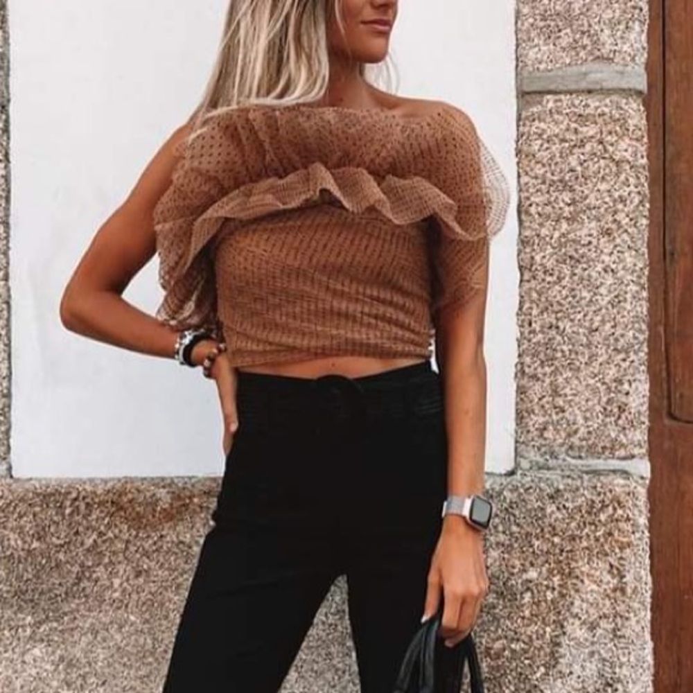 ZARA TULE CROP TOP - Picture 3 of 10